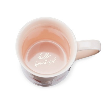 Personalized Pink Ceramic Tea Infuser Mug with Lid