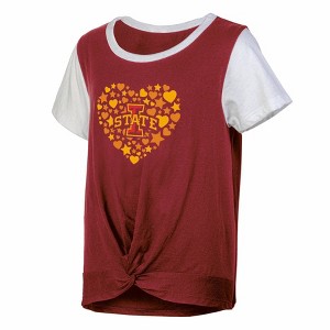 NCAA Iowa State Cyclones Girls' White Tie T-Shirt - 1 of 3
