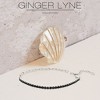 Paperclip Chain Half CZ Tennis Bracelet for Women Adjustable to 7.5" Sterling Silver Ginger Lyne Collection - 2 of 4