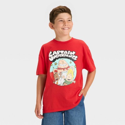 Boys' Captain Underpants Oversized Short Sleeve Graphic T-Shirt - Red
