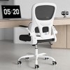 Infurnic Task and Office Chairs, Ergonomic Office Chair with Adjustable Lumbar Support and Armrests, for Home and Office, White, 25.59"*25"*40" - 2 of 4