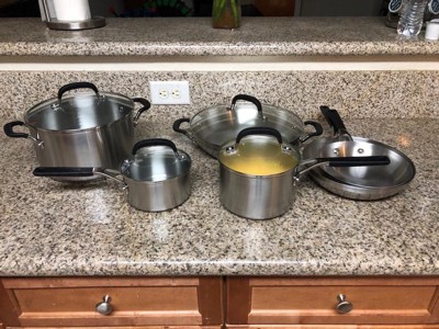 Kitchenaid 10pc Stainless Steel Cookware Set Light Silver : Target