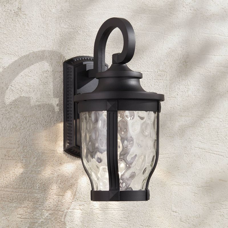 Minka Lavery Rustic Outdoor Wall Light Fixture Black LED 16 1/4" Clear Hammered Glass for Post Exterior Barn Deck Porch Yard Patio, 2 of 3