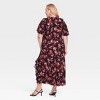 Women's Ruffle Flounce Short Sleeve Maxi Dress - A New Day™ Black/Red Floral - 2 of 3
