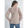 Hello Miz Women's Ribbed Long Sleeve V Neck Maternity Top - 2 of 4