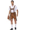 Men's Retro 2-Piece Outfit - Shorts Jumpsuit with Floral Straps and White V Neck Shirt Vintage Costume for Parties - 2 of 4