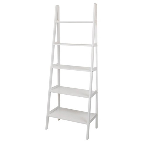 5 Shelf Ladder Bookcase White Flora Home Target