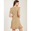Allegra K Women's Casual Round Neck Midi Ruffled Knit Dress - 4 of 4