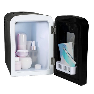 Compact Stainless Steel Mini Refrigerator with Clear Door