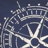 18"x18" Compass Poly Filled Square Throw Pillow - Rizzy Home: Nautical Indoor Decor, Hidden Zipper - 3 of 3
