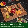 Extra Large Acacia Wood Cutting Board, Thick Butcher Block Chopping Board with Deep Juice Groove, Side Handles for Meat, Vegetables & Fruit - 4 of 4