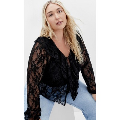 Women's Plus Size Lacie Top - black | CITY CHIC