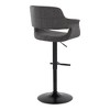 Adjustable Height Metal and Fabric Mid-Century Modern Barstool with 360-Degree Swivel and Straight T Footrest, Set of 2 for Kitchen - 4 of 4