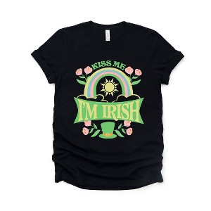 Simply Sage Market Women's Kiss Me I'm Irish Rainbow Short Sleeve Graphic Tee - 1 of 4