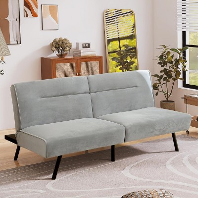 PDTEND Memory Foam Futon Convertible Sofa Bed, Splitback LoveSeat Daybed Sofa for Living Spaces