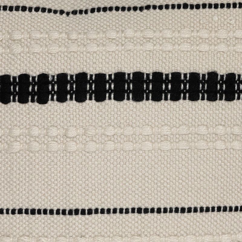 Northlight 20" White and Black Handloom Woven Outdoor Square Throw Pillow, 5 of 6