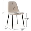 Set of 4 Upholstered Dining Chairs with Metal Legs, Modern Fabric Accent Kitchen Chairs for Dining Room or Small Spaces-Maison Boucle - 3 of 4