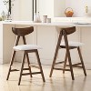 GDFStudio Sunapee Mid Century Modern Fabric Upholstered Wood 25 Inch Counter Stools (Set of 2) - 2 of 4