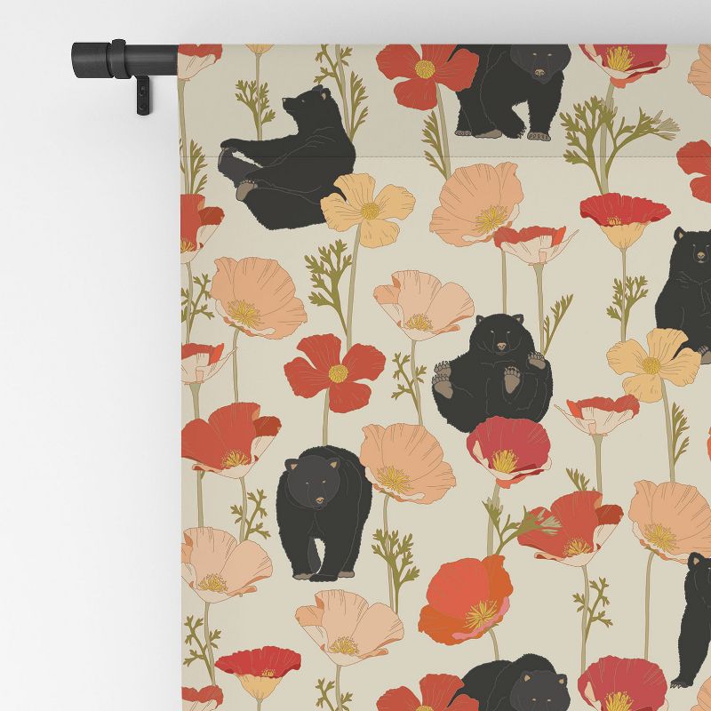Iveta Abolina California Poppies and Bears 50" x 64" Set of 2 Panel Blackout Window Curtain - Deny Designs, 4 of 5