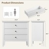 Fluted 3 Drawer Dresser, 31.5 Inch Wide Dresser Nightstand for Bedroom, Modern Wood Chest of Drawers, Large Painted Nightstand - 2 of 4