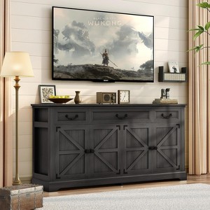 Dyonery 65" Large Sideboard Buffet Cabinet with Storage/3 Drawers/4 Doors,Farmhouse Kitchen Sideboard Buffet,Coffee Wine Bar Cabinet with Storage - 1 of 4