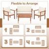 Tangkula 4 Pieces Patio Furniture Set Acacia Wood Porch Chairs w/ Table - 4 of 4