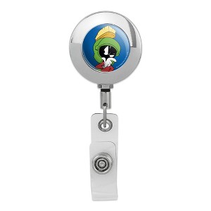 Looney Tunes Marvin The Martian Metal Chrome Badge ID Card Holder Clip - 1 of 3