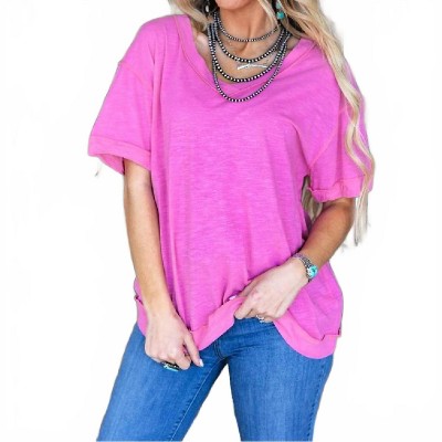 Women's V-Neck Relaxed Fit T-Shirt - Dear Scarlett