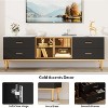 Acekool 65 Inch TV Stand with LED Lights, Modern Console Table with 4 Drawers, Shelves & Glass Doors for 55-75 Inch TVs - 4 of 4