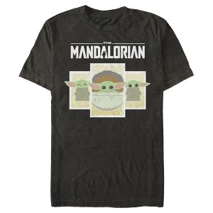 Men's Star Wars The Mandalorian The Child Cartoon Cards T-Shirt - 1 of 4