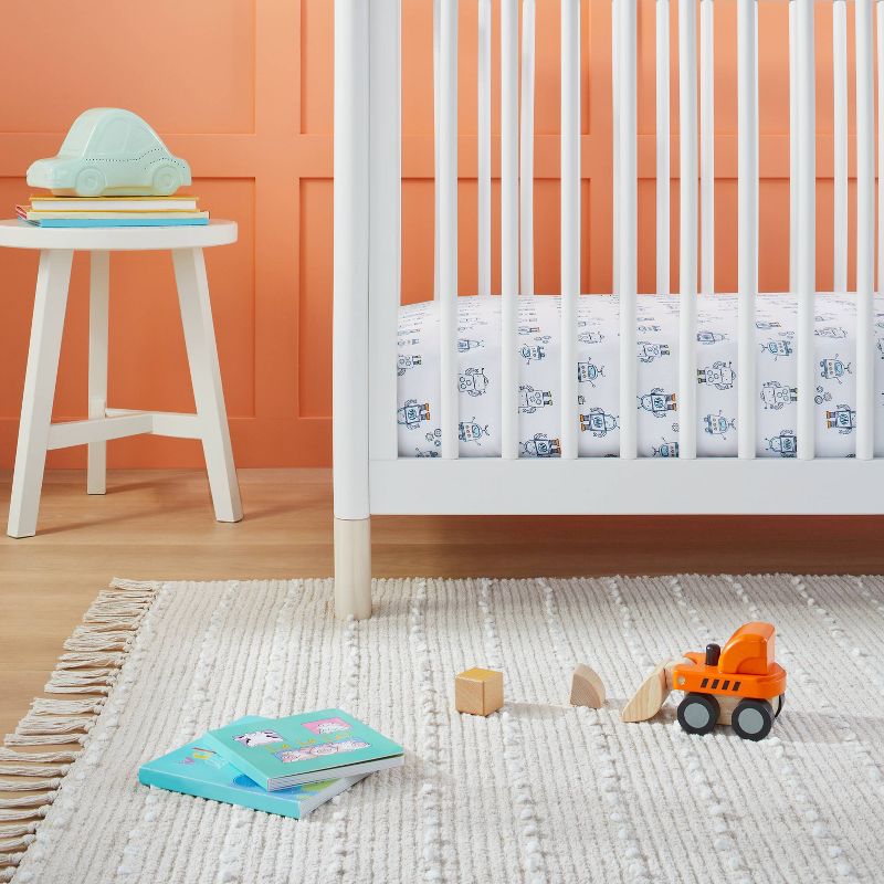Fitted Crib Sheet Robots - Cloud Island&#8482; Blue, 3 of 7