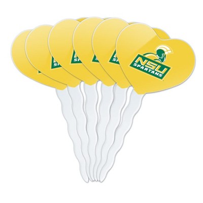 Norfolk State University Secondary Logo Heart Love Cupcake Picks Toppers Decoration Set of 6