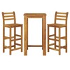vidaXL 3 Piece Patio Bar Set Solid Wood Acacia - 3 of 4