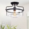 12.6" x 12.6" x 9.25" 1-Light Merwin Pendant Black - Warehouse Of Tiffany: Modern Semi-Flush Glass Shade, ETL Listed - 2 of 4