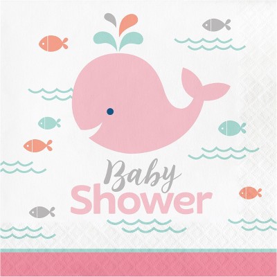pink baby shower napkins