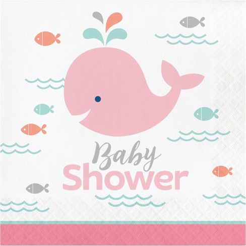 baby shower whale napkins pink 16ct target