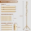 LunaLulinlk Coat Rack Freestanding,Wooden Coat Tree with 8 Hooks and 3 Adjustable Section Height （Log） - 4 of 4