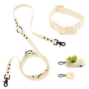THE LICKER STORE Luna 8FT Adjustable 6-in-1 Waterproof Hands-Free Leash and Collar with LED Flashlight, Bag Dispenser, and Poop Bag Holder - 1 of 4