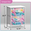 Sorbus Nightstand with 2 Drawers - Steel Frame, Wood Top & Easy Pull Fabric Bins - Great for Home, Bedroom, Office & College Dorm - 4 of 4