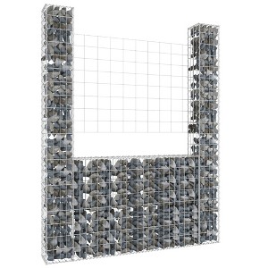 vidaXL U-shape Gabion Basket with 2 Posts Iron 55.1 in.x7.9 in.x78.7 in. - 1 of 4