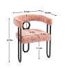 Dining Chair for Sale, Modern Chenille Fabric Upholstered Barrel Dining Chair Side Chair with Three Legs,Kitchen Island Chair-Cuddlewood - 4 of 4