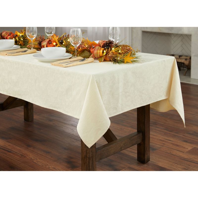 BrylaneHome Damask 52" X 70" Tablecloth, 1 of 2
