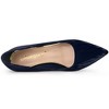 Allegra K Women's Pointed Toe Leaves Print Slip on Kitten Heel Pumps - 4 of 4
