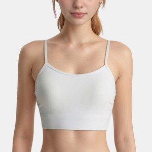Anna-Kaci Active Women's Longline Sports Bra with Spaghetti Straps and Scoop Neck for Light Support Yoga and Lounge - 1 of 4