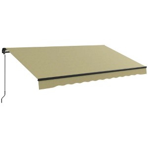 Resenkos Patio Awning, Outdoor Sun Shade Shelter Cover Awnings,13' x 8' Patio Awning with UV Protection and Easy Crank Opening, - 1 of 4