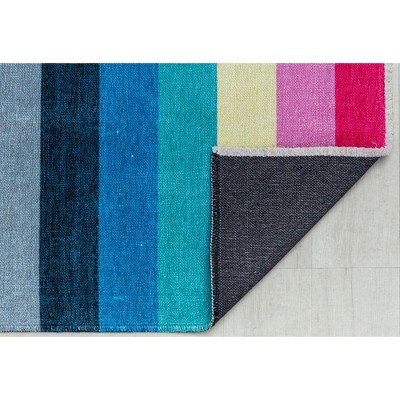 Maisie Multicolor Chenille Geometric Runner Rug, 2'7" x 8'