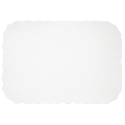 Juvale  200-Pack White Scalloped Edge Disposable Paper Placemats Table Mats 14 x 10 in Party Supplies