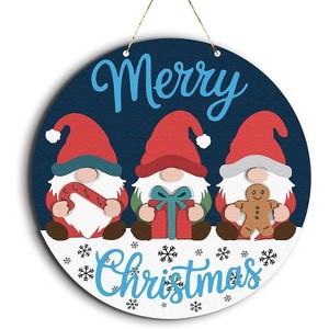 Lomsoe Christmas Decor Indoor Christmas Wreath Front Door Decor Santa Claus Decor Welcome Sign Wreath Wooden Front Door Hanger Christmas Sign - 1 of 1