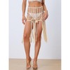 Allegra K Women's Crochet Summer Beach Swimsuit Tassel Cover-Up Skirt - 3 of 4