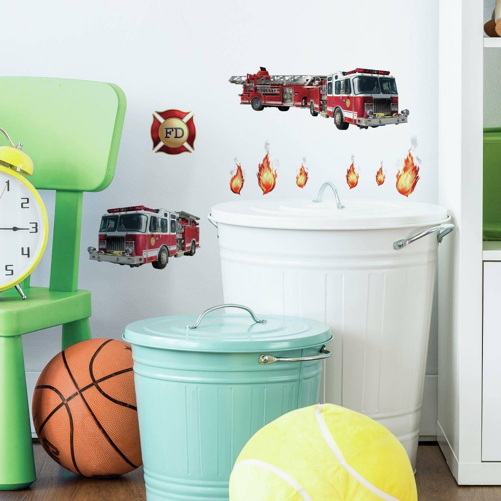 Photos - Other interior and decor Roommates Fire Brigade Peel and Stick Wall Decal  